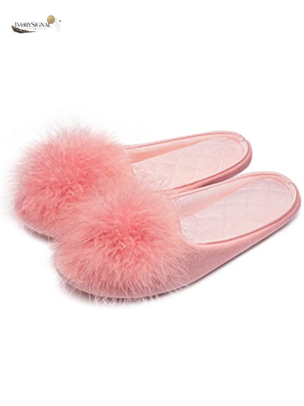 Fuzzy Pom Pom Velvet Memory Foam House Slippers Non-slip Sole Cozy Chenille Knit
